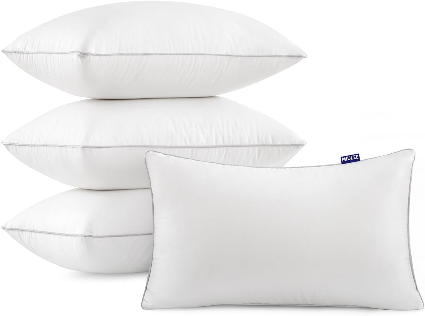 MIULEE 18x18 Pillow Inserts (Set of 4) -Decorative Throw Pillow with 100% Cotton Cover Square for Sofa Couch