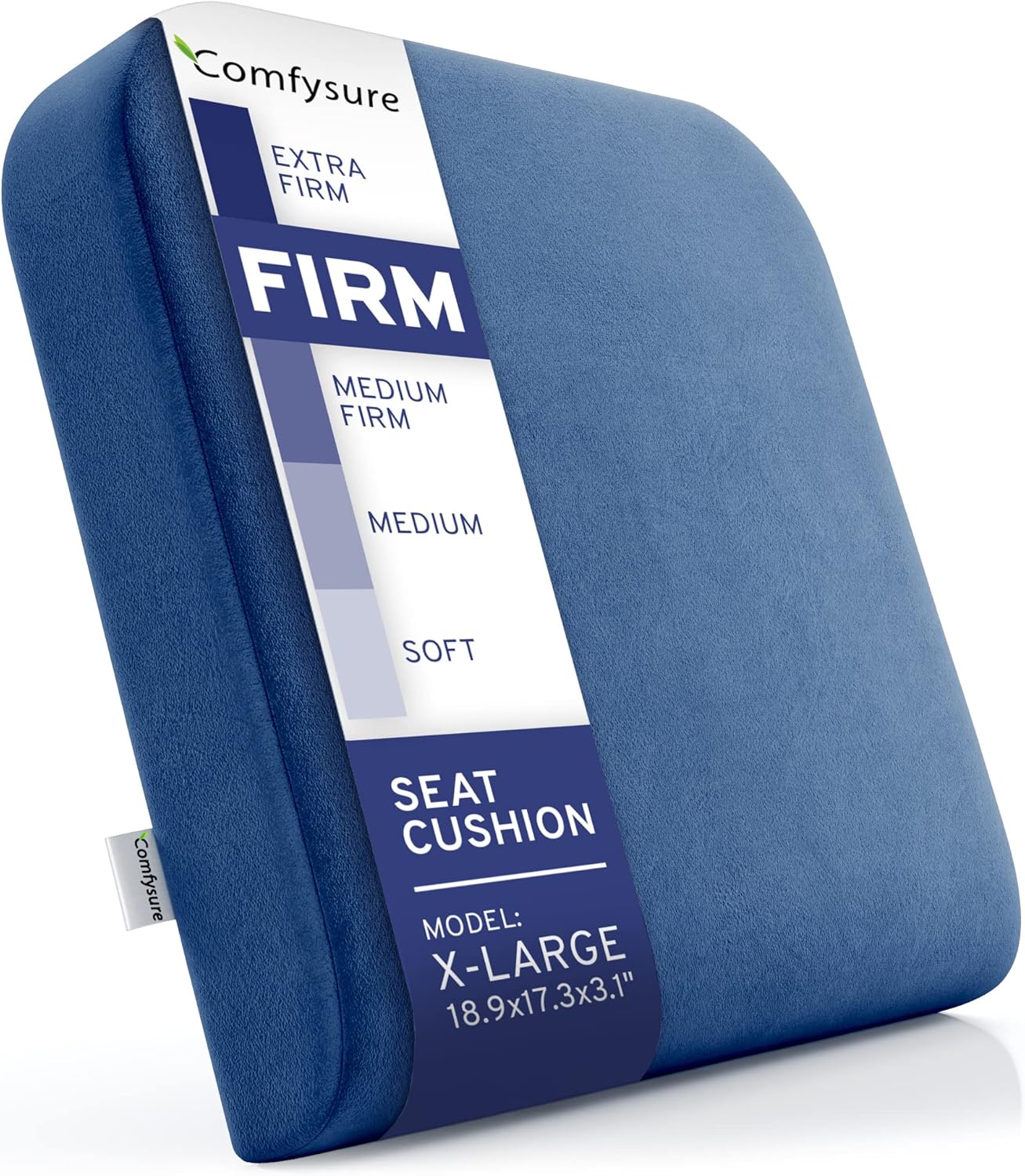 Seat Cushion Extra Large - Firm Memory Foam Chair Pad for Recliner, Wheelchair, Office Chair, Stadium, Bleacher, Car, Floor, Patio Furniture, Bariatric Overweight Users 19”x17”x3”