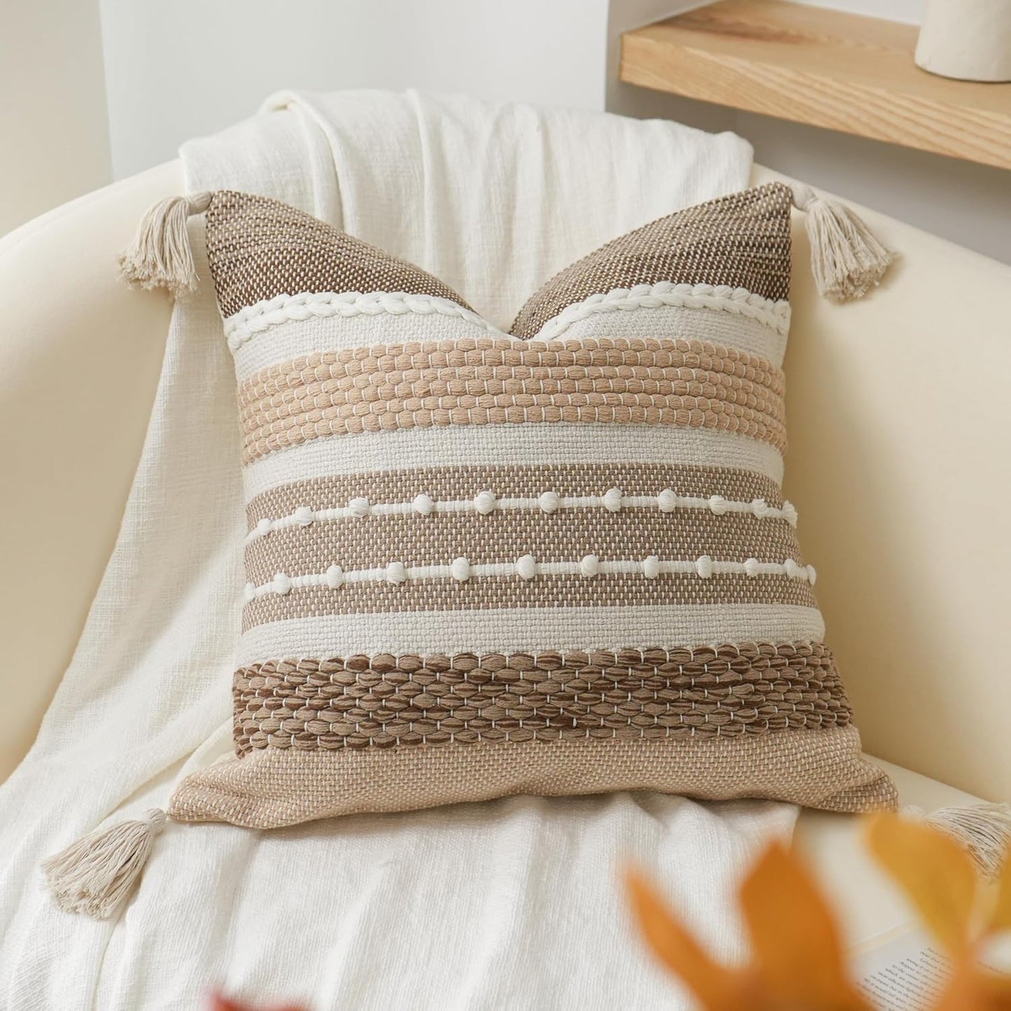 Coastal Blue Decorative Lumbar Pillow Cover 14x36 Boho Long Body Pillow for Bed Farmhouse Lumbar Throw Pillow for Couch Modern Accent Textured Throw Pillowcase
