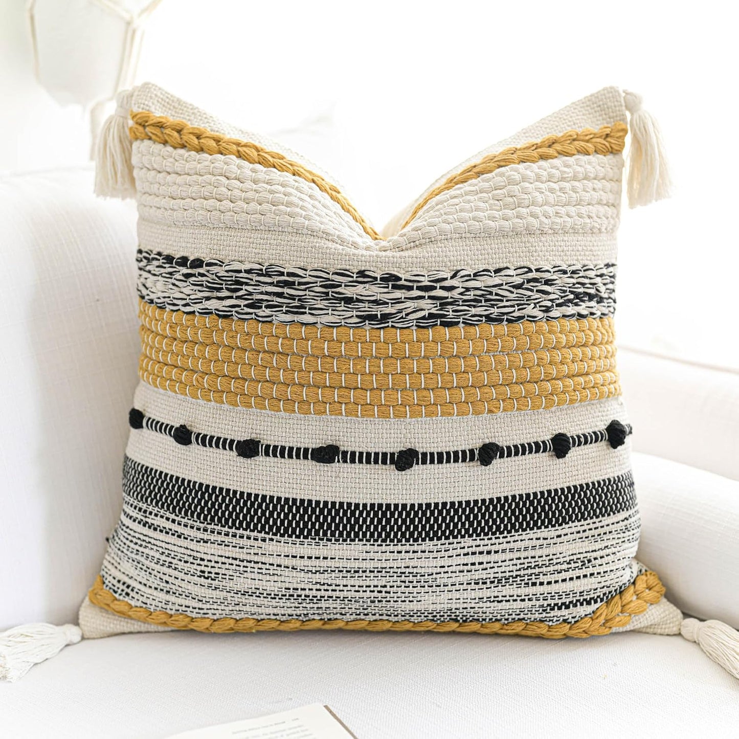 Coastal Blue Decorative Lumbar Pillow Cover 14x36 Boho Long Body Pillow for Bed Farmhouse Lumbar Throw Pillow for Couch Modern Accent Textured Throw Pillowcase