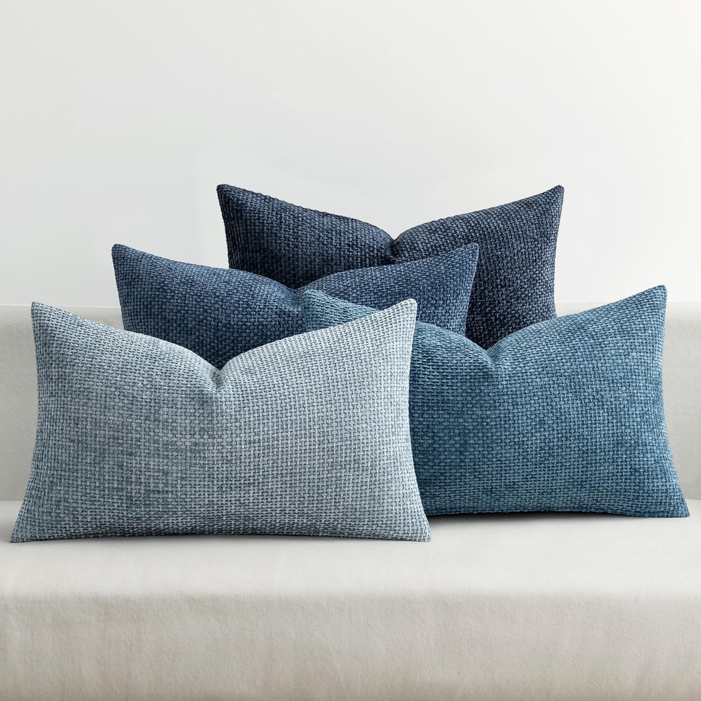 MIULEE Pack of 4 Couch Throw Pillow Covers 20x20 Inch Khaki Soft Decorative Chenille Pillow Covers Farmhouse Accent Cushion Covers for Boho Home Decor Sofa Bedroom Living Room