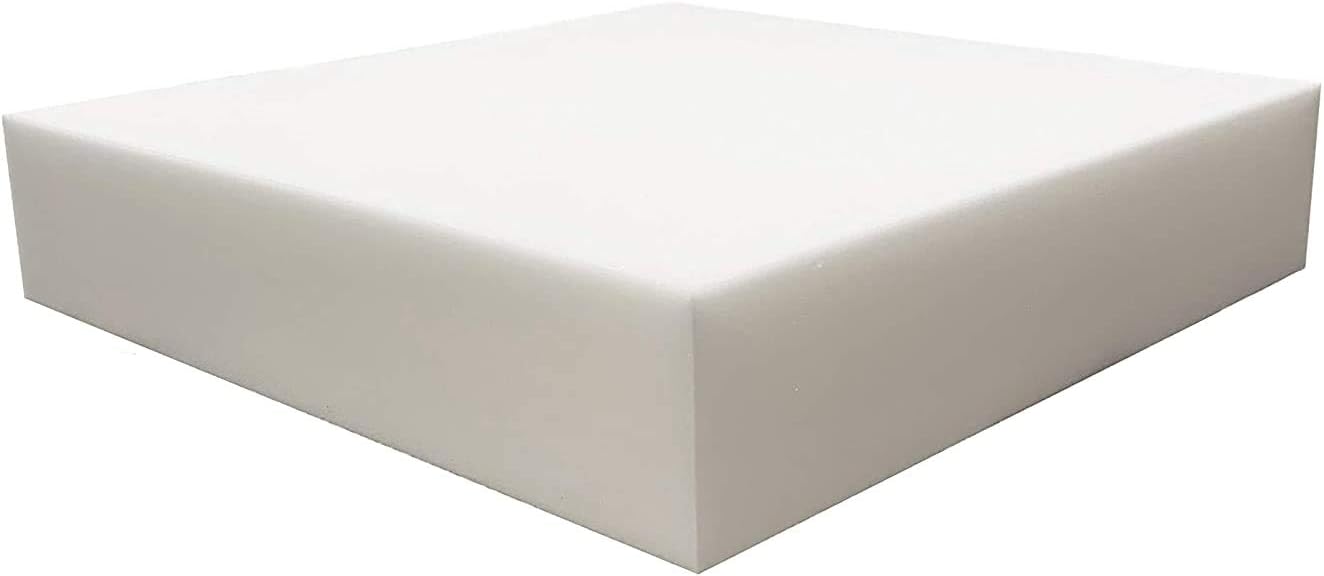 FoamRush 6" H x 26" W x 26" L High Density Upholstery Foam Cushion, Square Foam for Dining Chairs, Chair & Wheelchair Seat Cushion Replacement