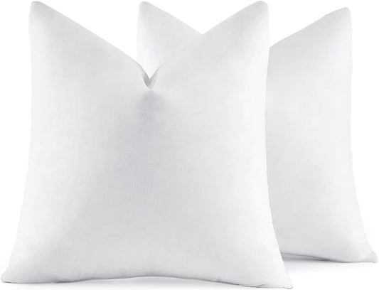 MIULEE 22x22 Pillow Inserts,Set of 2 Down Feather Throw Pillows for Couch Sofa Bed, Decorative Fluffy Throw Pillow Inserts Cotton Fabric,White