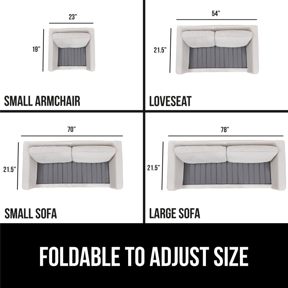 GORILLA GRIP Heavy Duty Couch Cushion Support Board to Fix Sagging Sofas, 21.5 x 70 Sofa, Thick Plywood Boards Add Strong Seat Supports, Stays in Place, Replacement Stuffing Under Couches, Gray