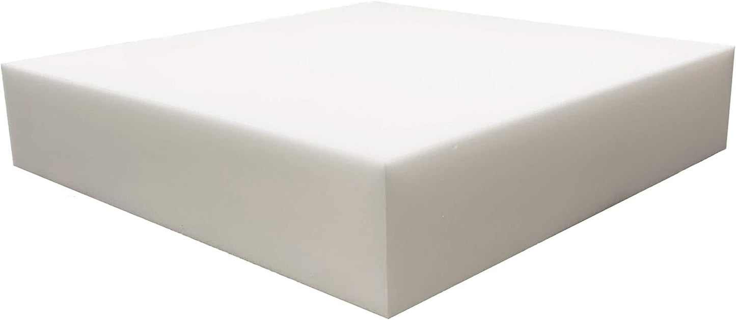 FoamRush 6" H x 26" W x 26" L High Density Upholstery Foam Cushion, Square Foam for Dining Chairs, Chair & Wheelchair Seat Cushion Replacement
