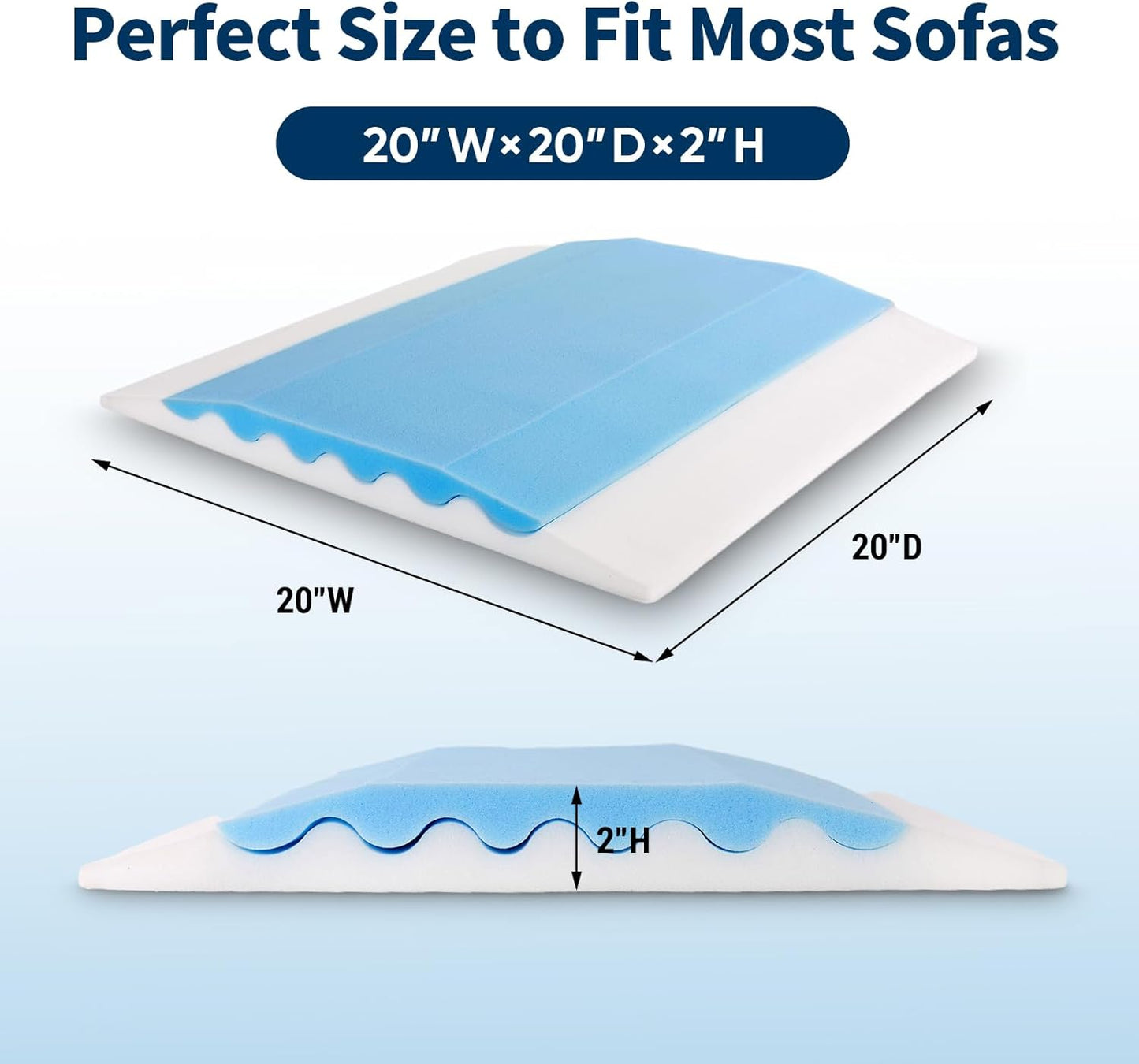 Upgraded Wave Double Layer Sofa Cushion, Couch Support for Sagging Cushions to Repair Sagging Seats, Lift Saggy Seats, Extend Couch's Life, Set of 3