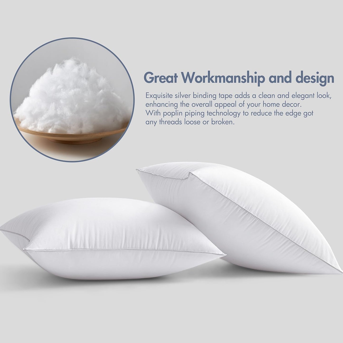 MIULEE 18x18 Pillow Inserts (Set of 4) -Decorative Throw Pillow with 100% Cotton Cover Square for Sofa Couch
