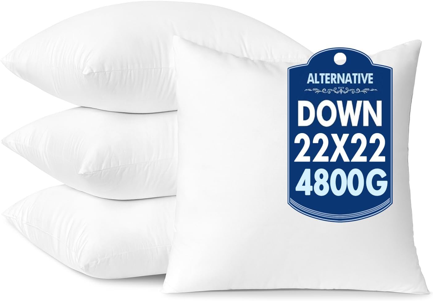 MIULEE 24x24 Pillow Inserts,Down Alternative Pack of 2 Euro Decorative Throw Pillows for Sofa Couch Bed, Ultra Soft Fluffy Bed Sleeping Form
