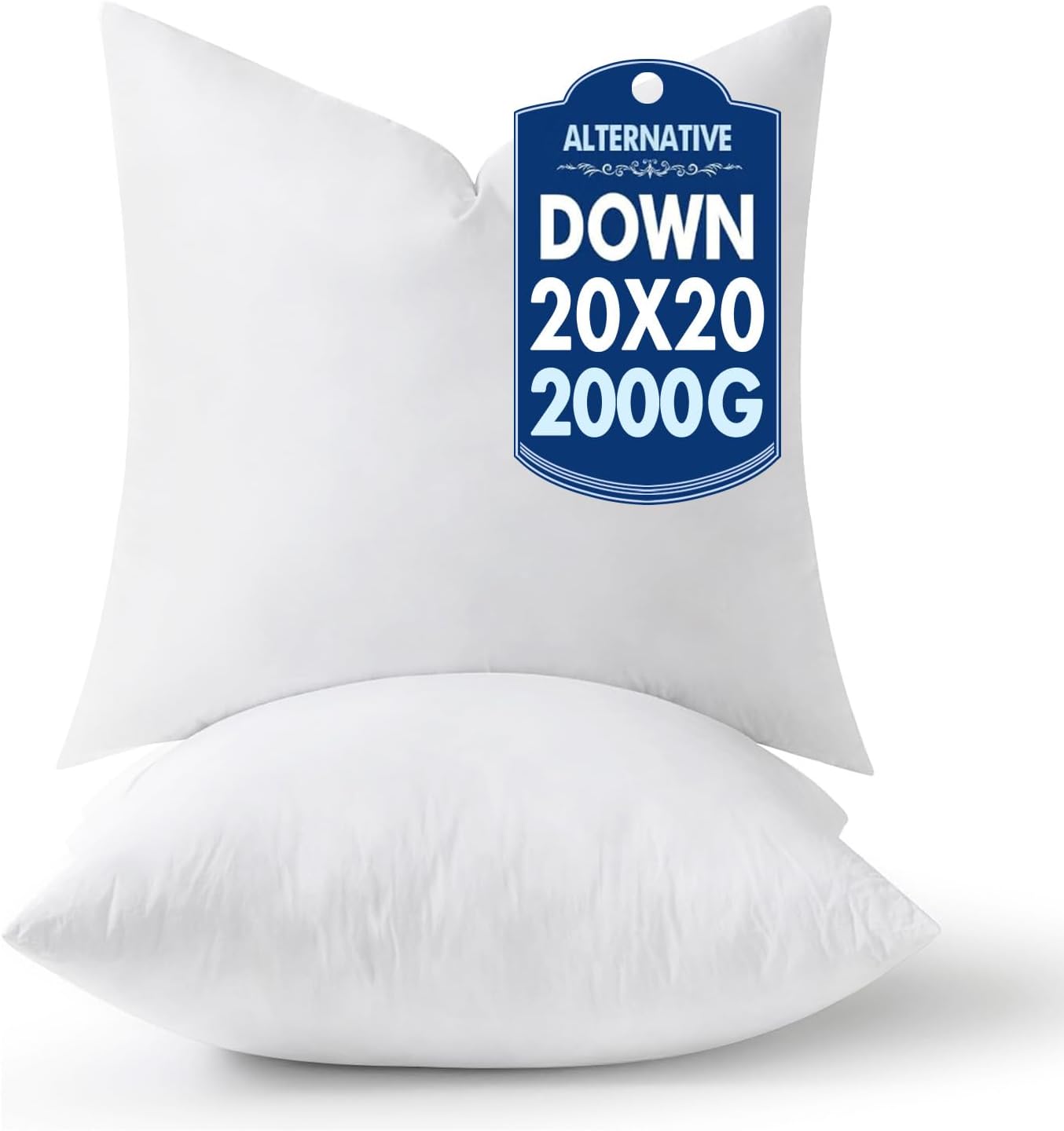 MIULEE 24x24 Pillow Inserts,Down Alternative Pack of 2 Euro Decorative Throw Pillows for Sofa Couch Bed, Ultra Soft Fluffy Bed Sleeping Form