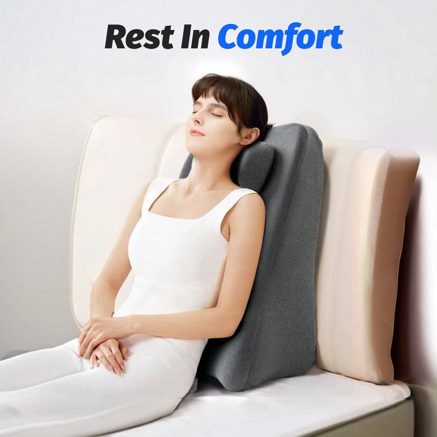 Sitting up Pillow,Bed Pillow for Couch Back Support,Relief Acid Reflux & Back Pain, Back Support Reading Pillow Adult for use on Bed & Sofa Sleeping, Removable Fabric