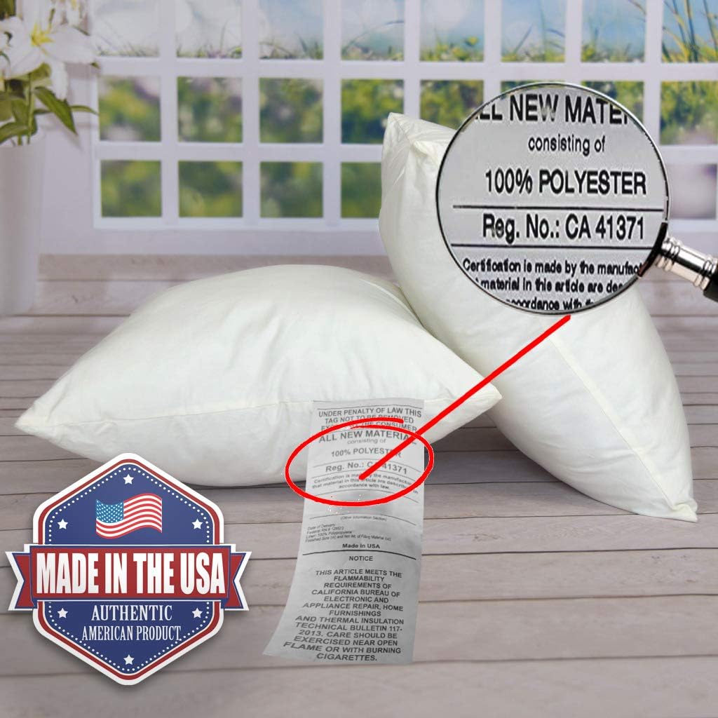 MSD 3 Pack Pillow Insert 26x26 Hypoallergenic Square Form Sham Stuffer Standard White Polyester Decorative Euro Throw Pillow Inserts for Sofa Bed - Made in USA (Set of 3) - Machine Washable and Dry