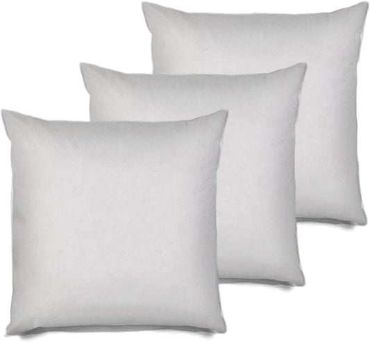 MSD 3 Pack Pillow Insert 26x26 Hypoallergenic Square Form Sham Stuffer Standard White Polyester Decorative Euro Throw Pillow Inserts for Sofa Bed - Made in USA (Set of 3) - Machine Washable and Dry