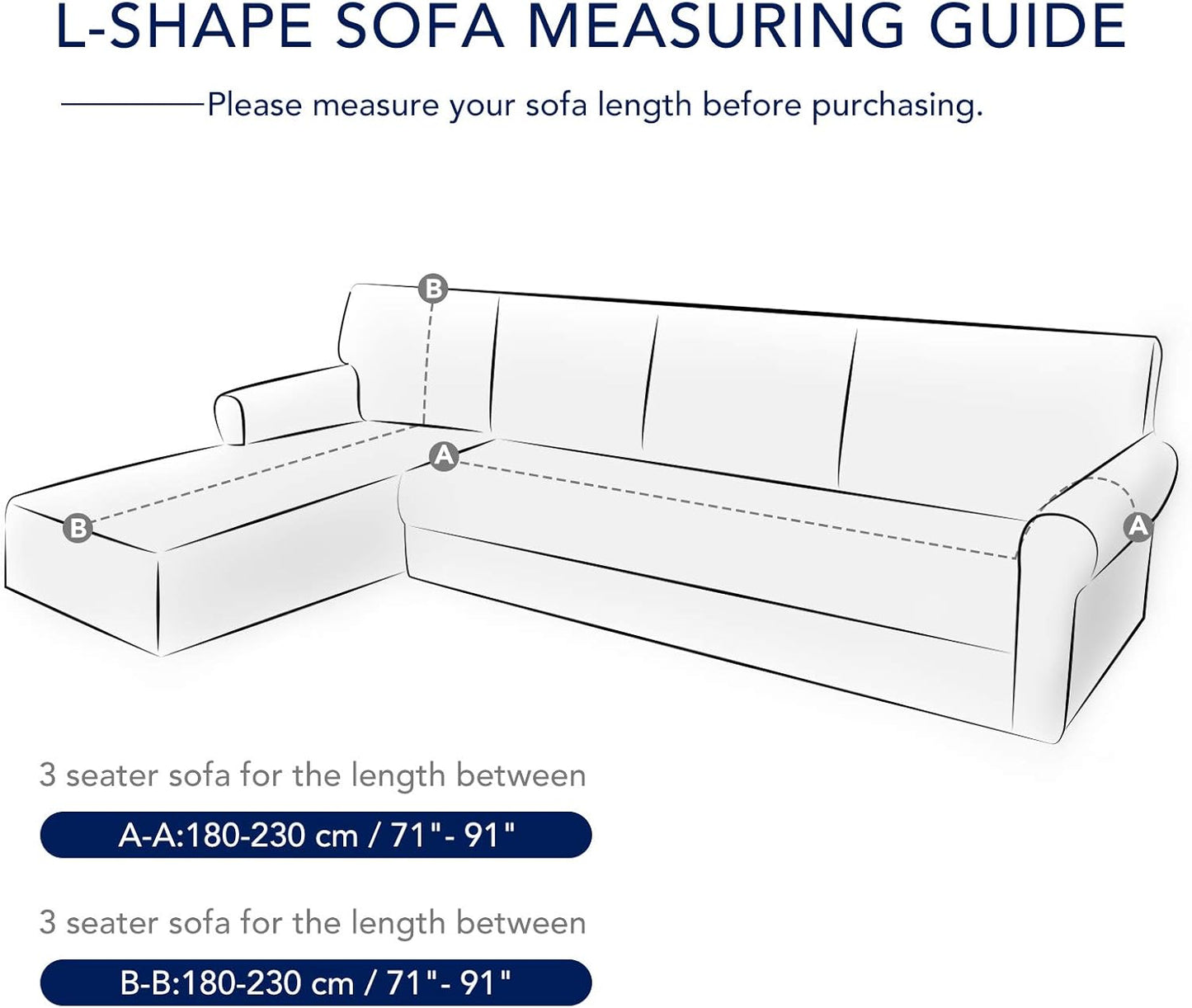 PureFit Super Stretch Sectional Couch Covers - 2 pcs Spandex Non Slip, with Elastic Bottom for L Shape Sectional Sofa Couches, Great for Kids & Pets (3 Seat Sofa + 3 Seat Chaise, Dark Gray)