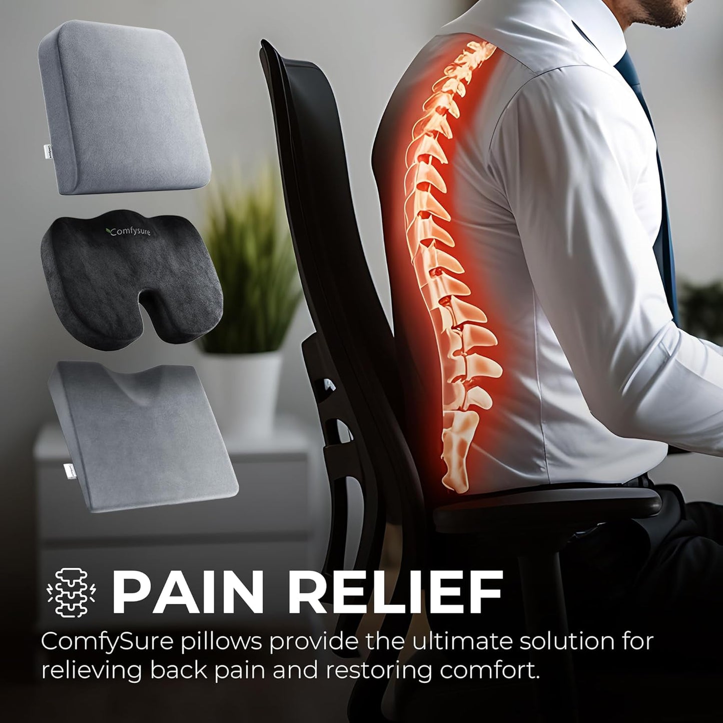 Seat Cushion Extra Large - Firm Memory Foam Chair Pad for Recliner, Wheelchair, Office Chair, Stadium, Bleacher, Car, Floor, Patio Furniture, Bariatric Overweight Users 19”x17”x3”