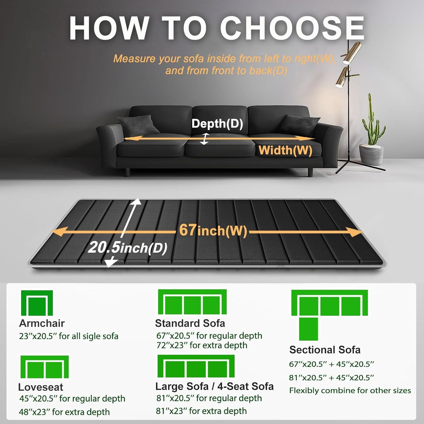 LAVEVE Heavy Duty Couch Cushion Support for Sagging Seat 21.5''x70'', Thicken Solid Wood Sofa Under Cushions Boards, Perfectly Fix and Protect Seat, Extend Life