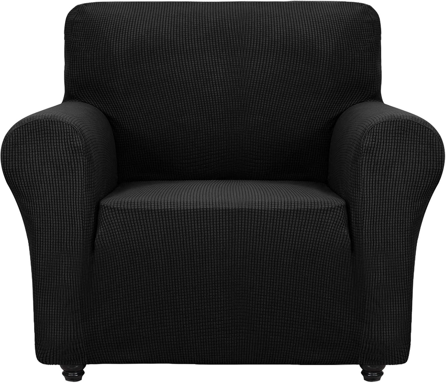 ZNSAYOTX Super Stretch Couch Cover (72"-92") Universal Sofa Covers with Elastic Bottom, Dog Cat Pets Friendly Washable Furniture Protector Fitted Sofa Slipcovers Stay in Place (Dark Grey, Sofa)