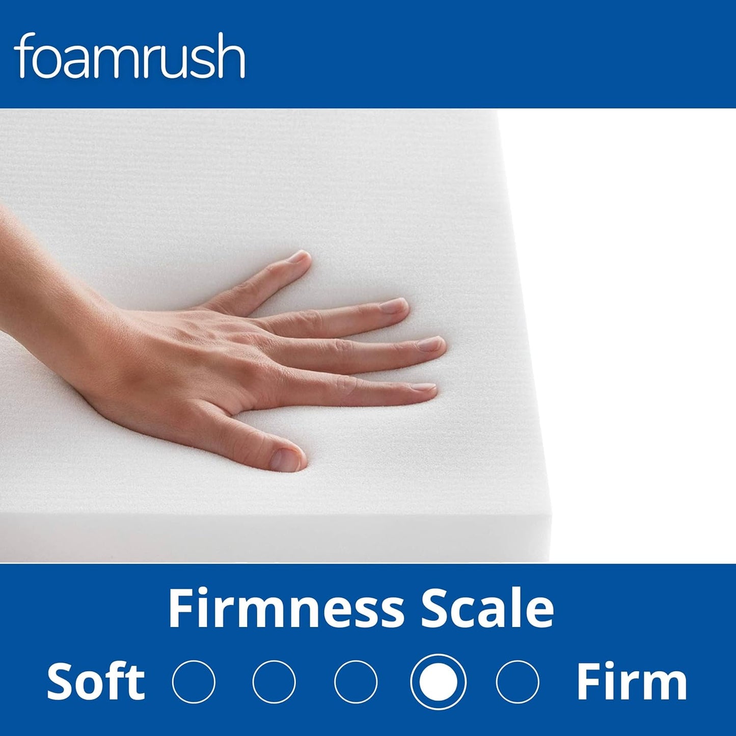 FoamRush 6" H x 26" W x 26" L High Density Upholstery Foam Cushion, Square Foam for Dining Chairs, Chair & Wheelchair Seat Cushion Replacement