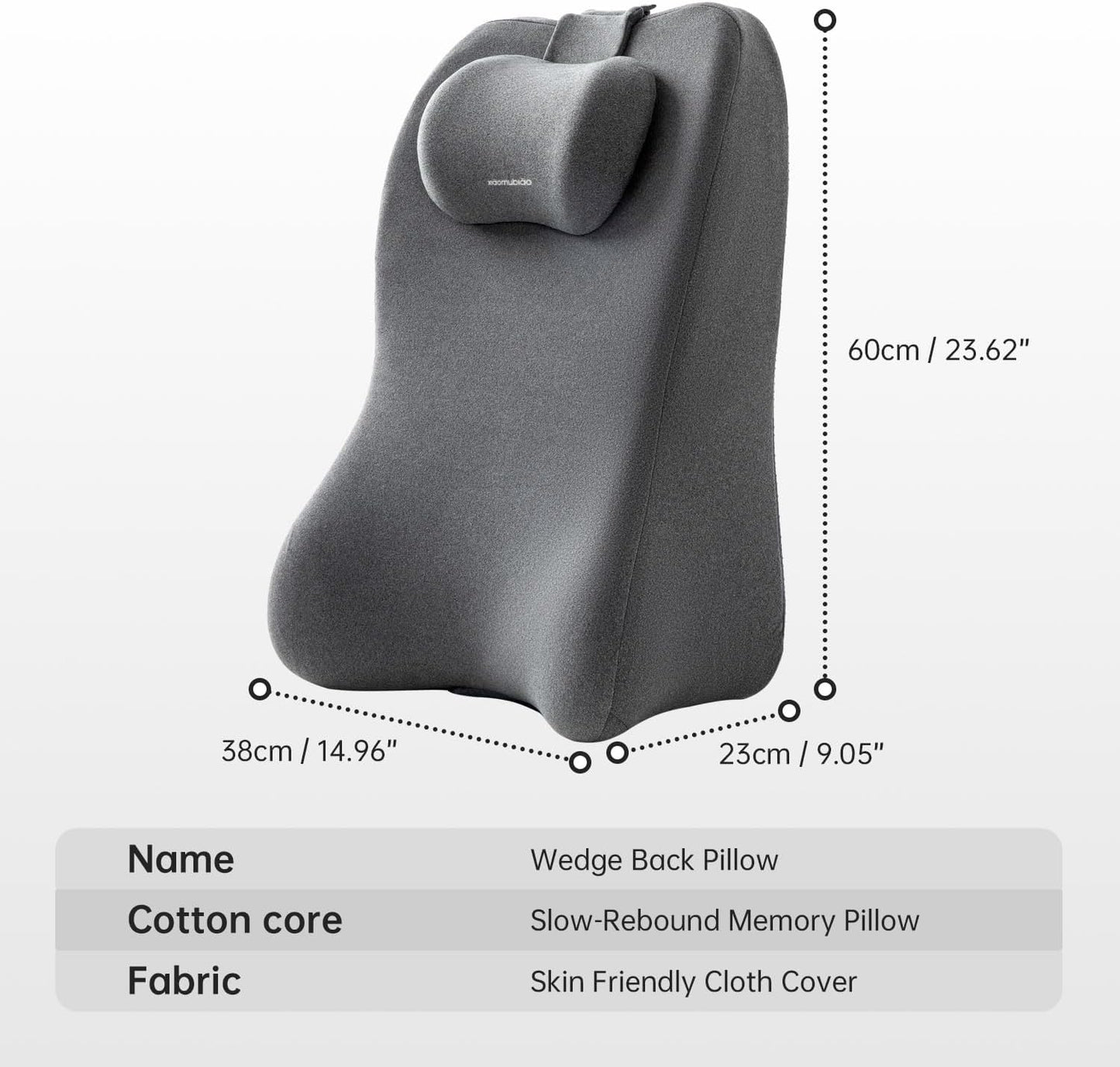 Sitting up Pillow,Bed Pillow for Couch Back Support,Relief Acid Reflux & Back Pain, Back Support Reading Pillow Adult for use on Bed & Sofa Sleeping, Removable Fabric