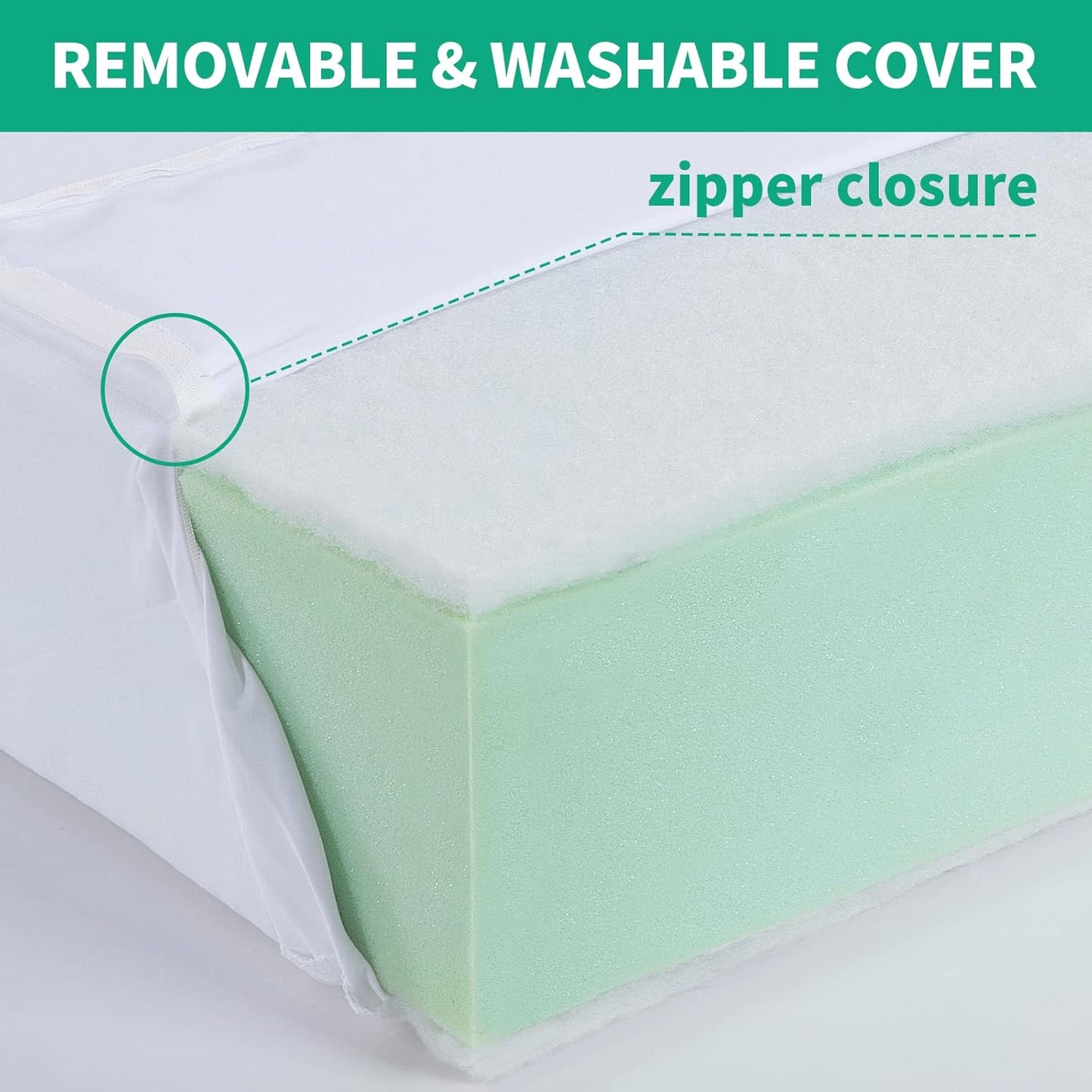 HOMBYS Couch Cushion Replacement Wrapped with Polyester Batting, High Density Couch Cushions Inserts with Dacron Fiber Layer,Upholstery Cushion Padding with Removable Cover,6 inch Thick,24"x24",1 Pcs