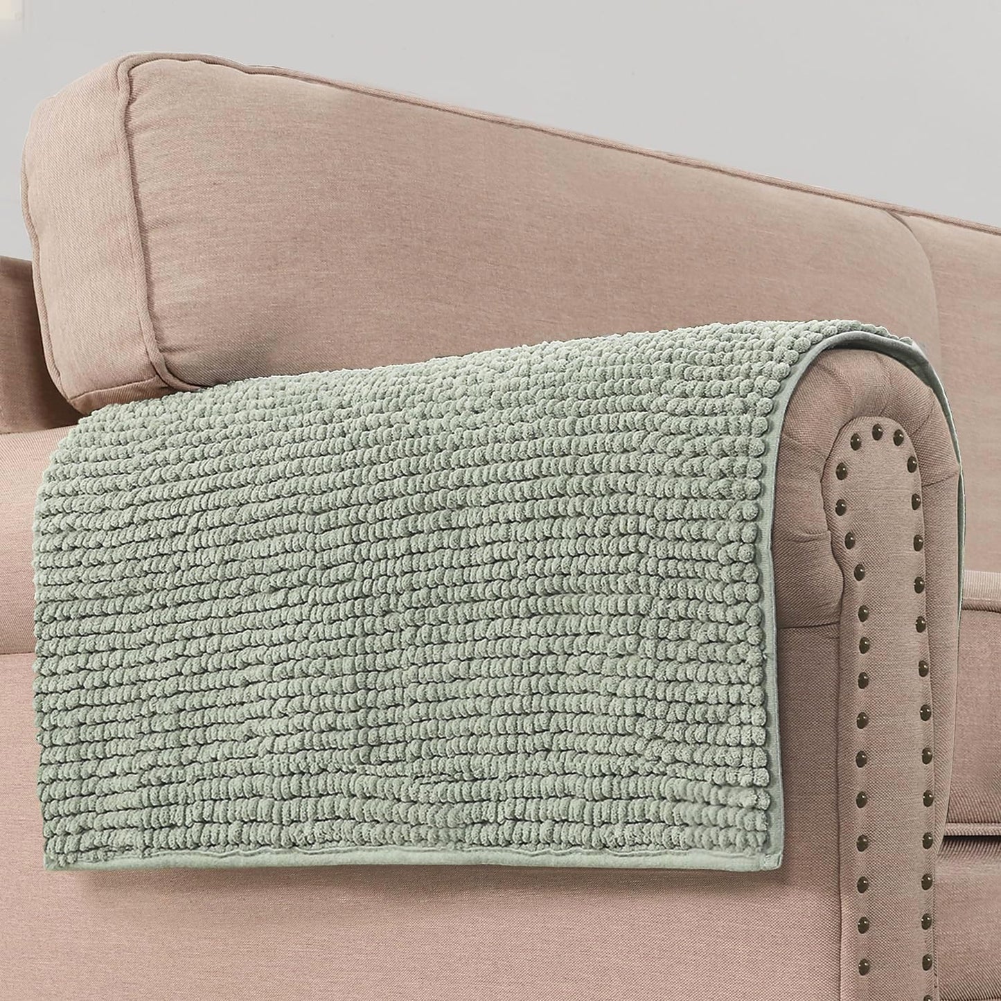 H.VERSAILTEX Plush Chenille Dog Bed Cover Thick Soft Sofa Cover for 3 Cushion Couch Anti Slip Couch Cover Furniture Protector for Dog, Pet, Cat (35" x 74", Ivory)