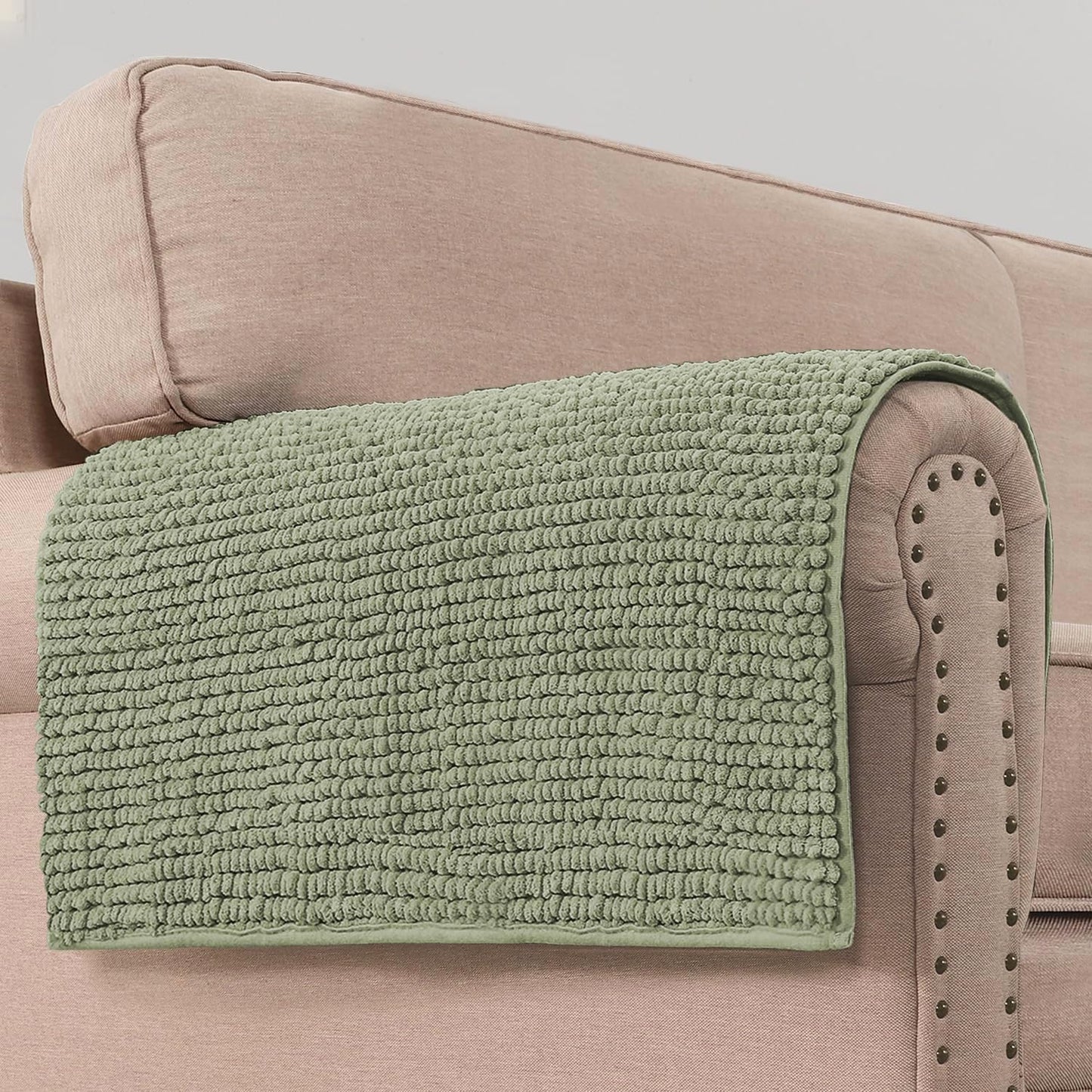 H.VERSAILTEX Plush Chenille Dog Bed Cover Thick Soft Sofa Cover for 3 Cushion Couch Anti Slip Couch Cover Furniture Protector for Dog, Pet, Cat (35" x 74", Ivory)