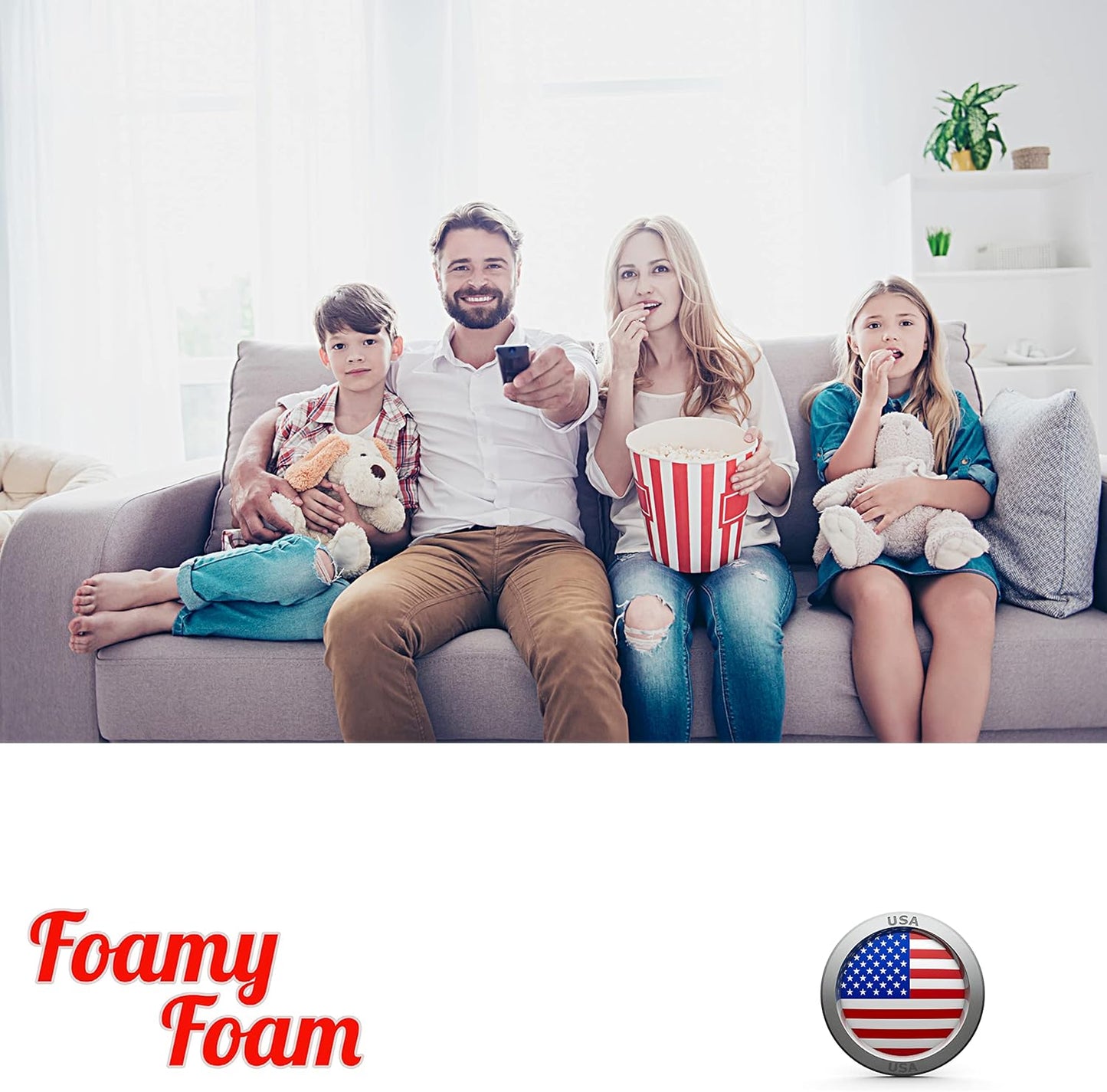 Foamy Foam High Density 3 inch Thick, 24 inch Wide, 72 inch Long Upholstery Foam, Cushion Replacement
