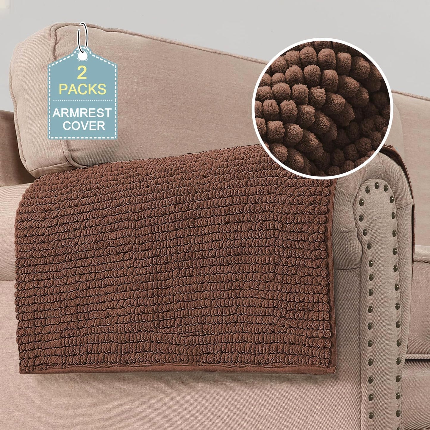 H.VERSAILTEX Plush Chenille Dog Bed Cover Thick Soft Sofa Cover for 3 Cushion Couch Anti Slip Couch Cover Furniture Protector for Dog, Pet, Cat (35" x 74", Ivory)