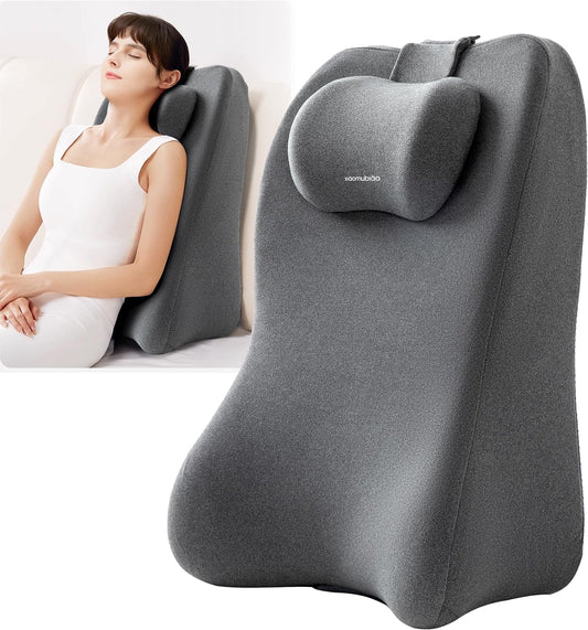 Sitting up Pillow,Bed Pillow for Couch Back Support,Relief Acid Reflux & Back Pain, Back Support Reading Pillow Adult for use on Bed & Sofa Sleeping, Removable Fabric